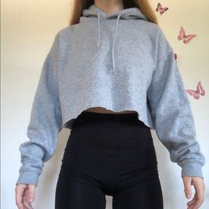 urban outfitters grey cropped hoodie